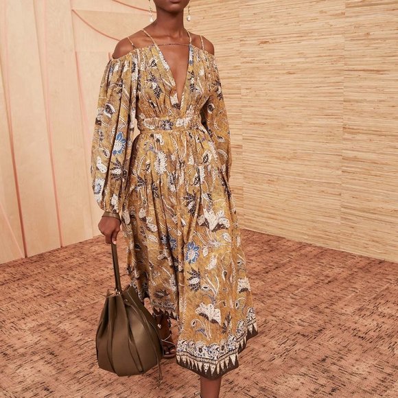 NWT Ulla Johnson Tahlia Midi Floral Poplin Dress In Oleander US 4​​​​​​​​ - Picture 10 of 10